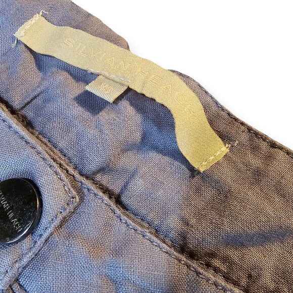 Silvian Heach Lavender Lilac Linen Cuffed Pants - Picture 3 of 8